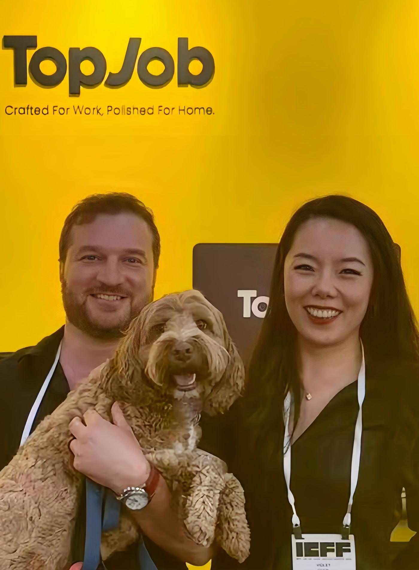 Violet Chen, her husband, and their dog Spark